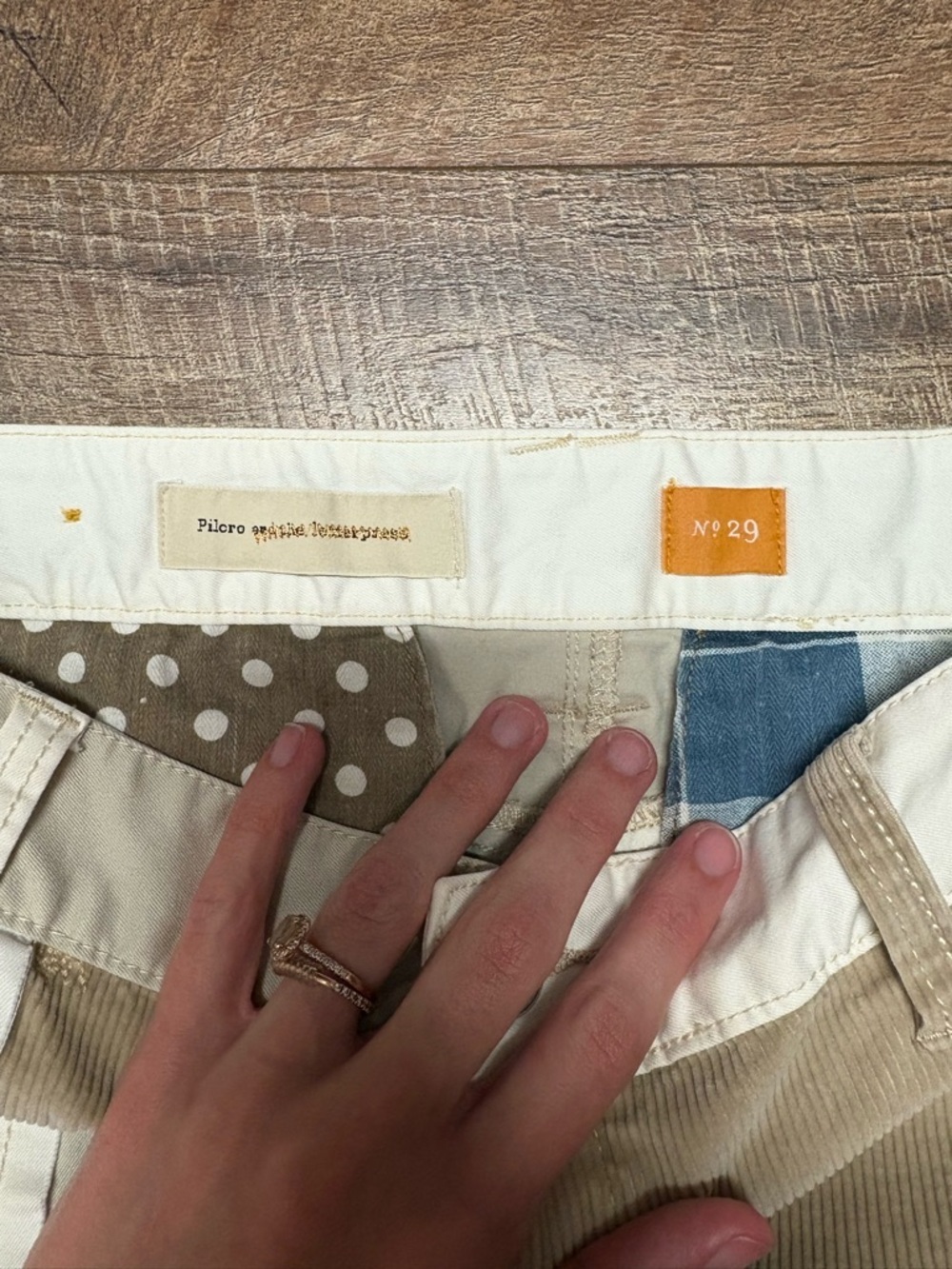 Anthropologie Pilcro And The Letterpress Patchwork Corduroy Mini Skirt Size 29 - Picture 3 of 5